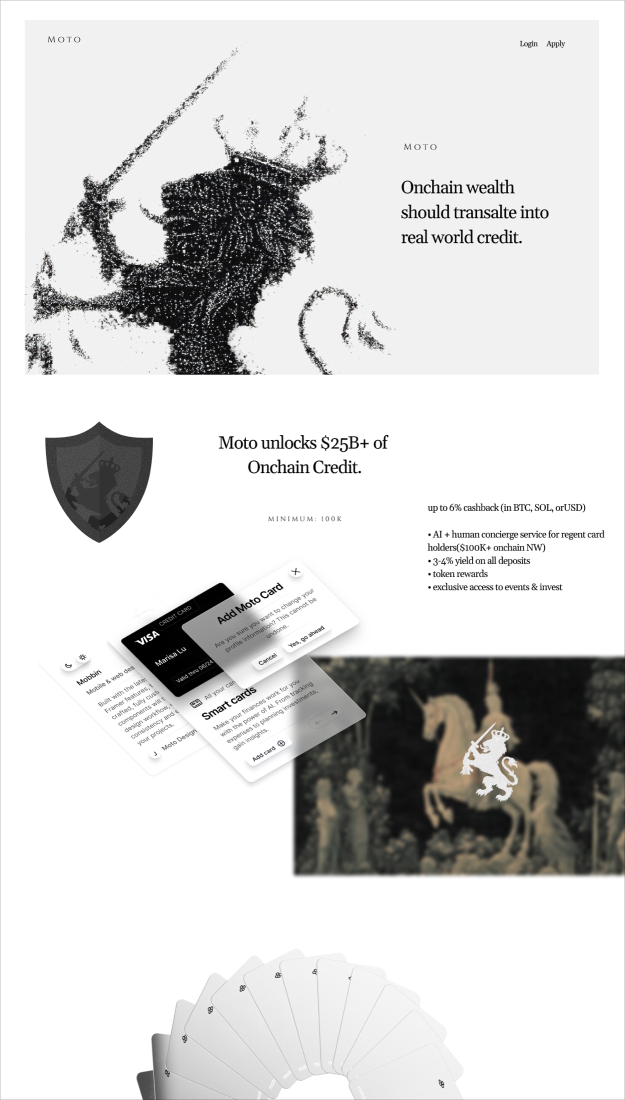 Moto onchain credit landing page