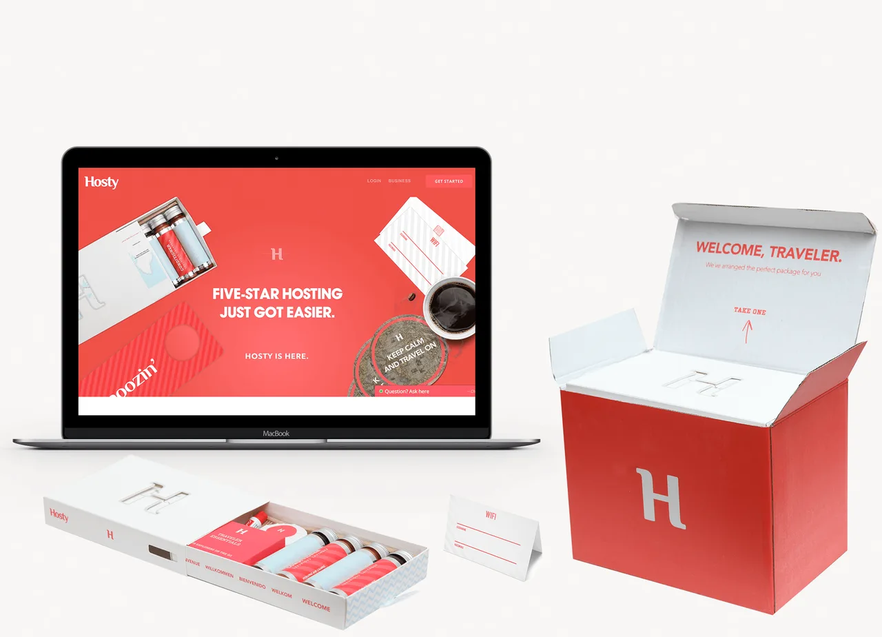Hosty Club welcome kit and website