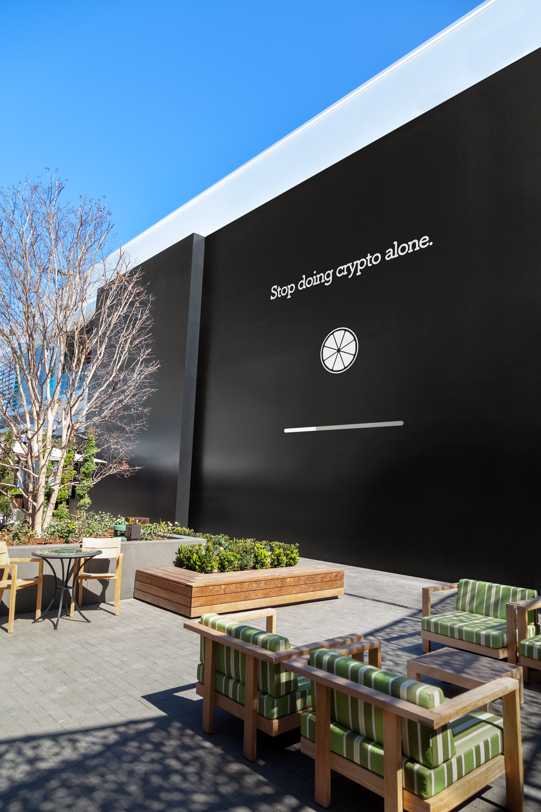 Kivo outdoor campaign wall - stop doing crypto alone